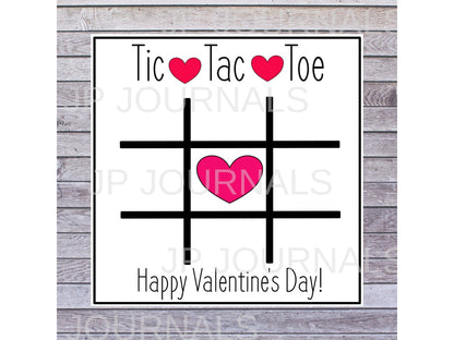 Valentine's Day Printable Tic Tac Toe Game Activity Card - DIY Printable Valentine Cards 