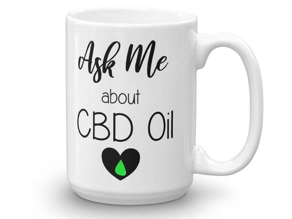 Ask Me About CBD Oil - CBD Oil Fans Promotion and Marketing Gift Coffee Mug