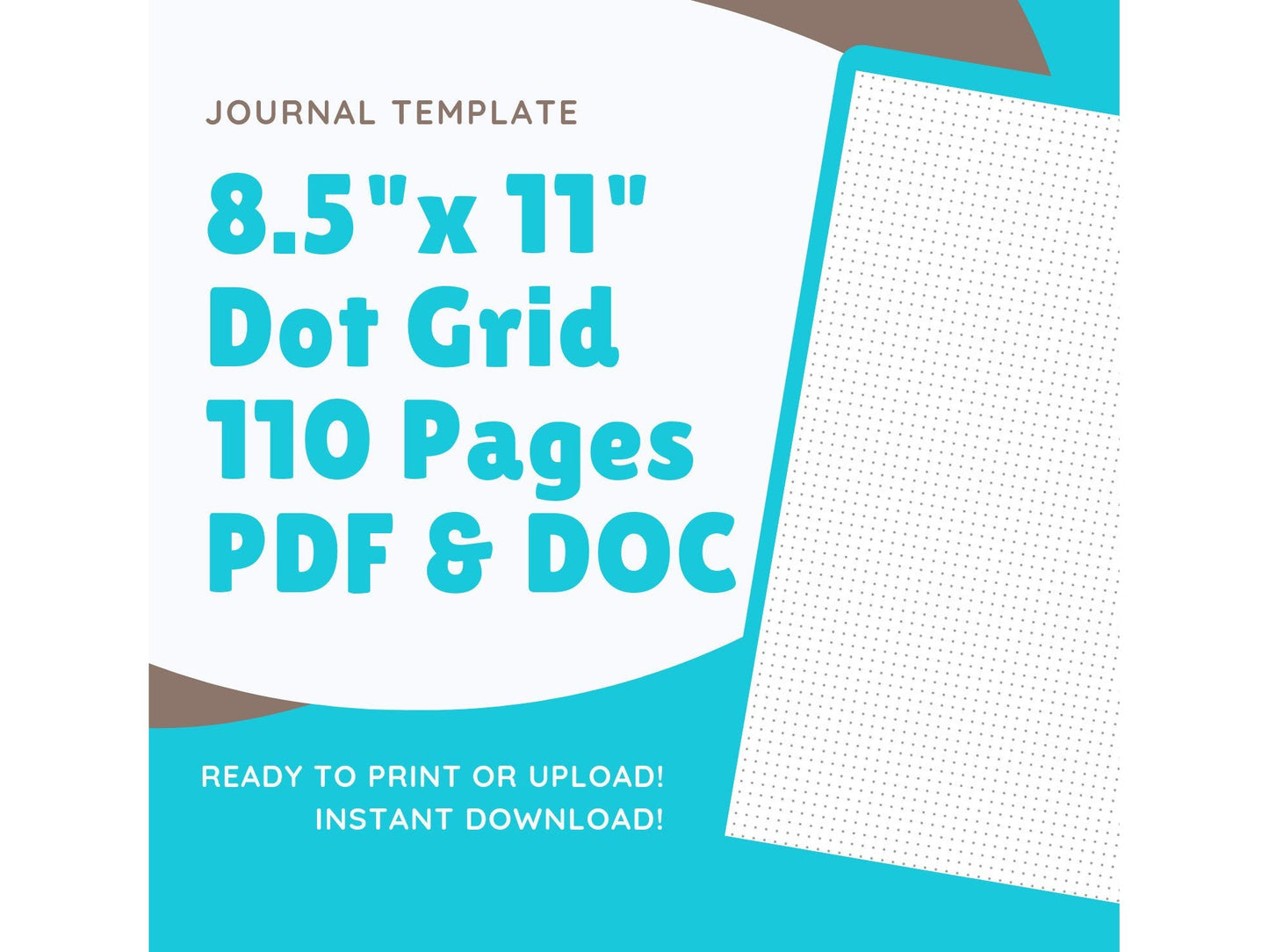 8.5 X 11 Dot Grid Journal Template - KDP Kindle Direct Publishing Ready To Upload