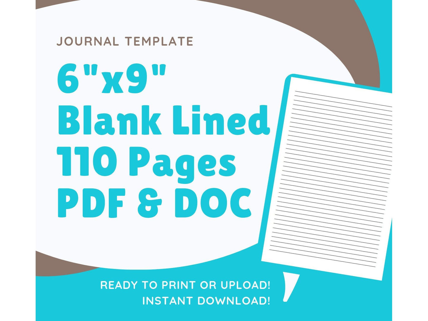 KDP Kindle Direct Publishing Ready To Upload Blank Journal Template 6"x9"