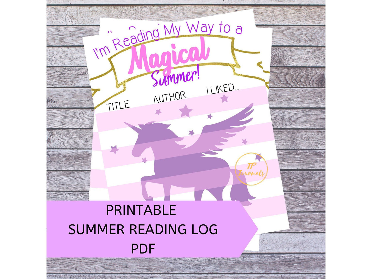 Printable Summer Reading Log - Magical Unicorn Reading Log for Girls - PDF - Fun Summer Reading Activity for Kids - Printable PDF