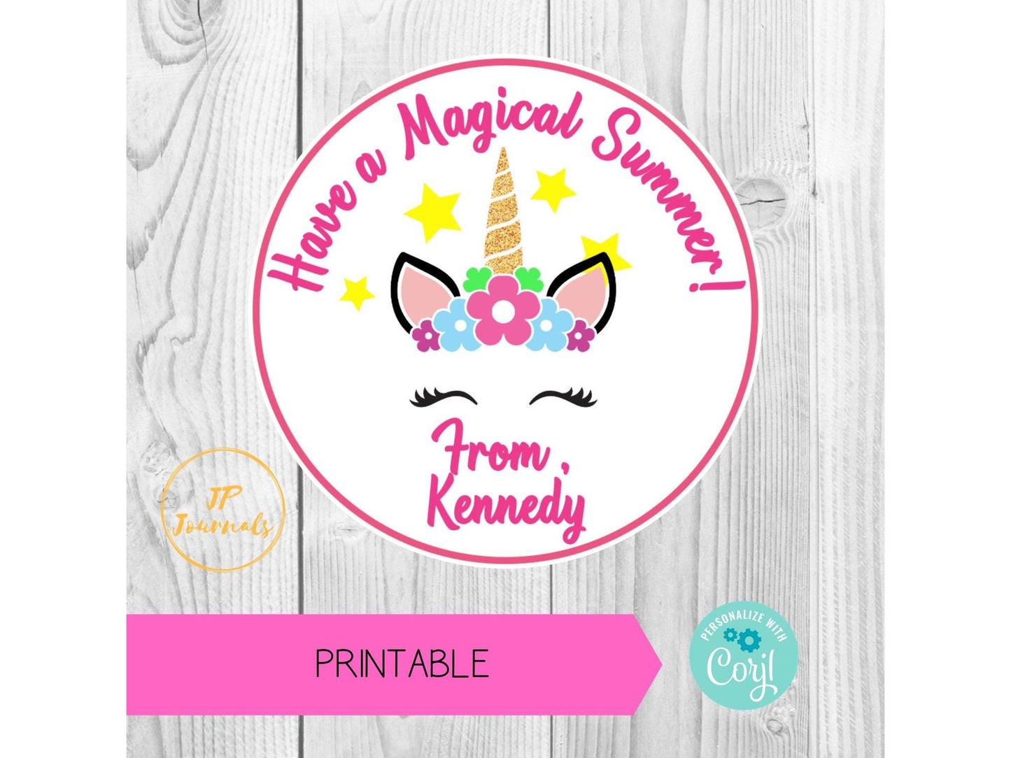 Unicorn Have a Magical Summer - Custom End of School Year Printable Gift Tags 