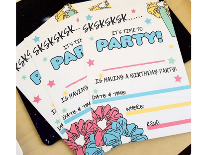 Printed Blank VSCO Girl Birthday Party Invitations  - 15 Invites and Envelopes