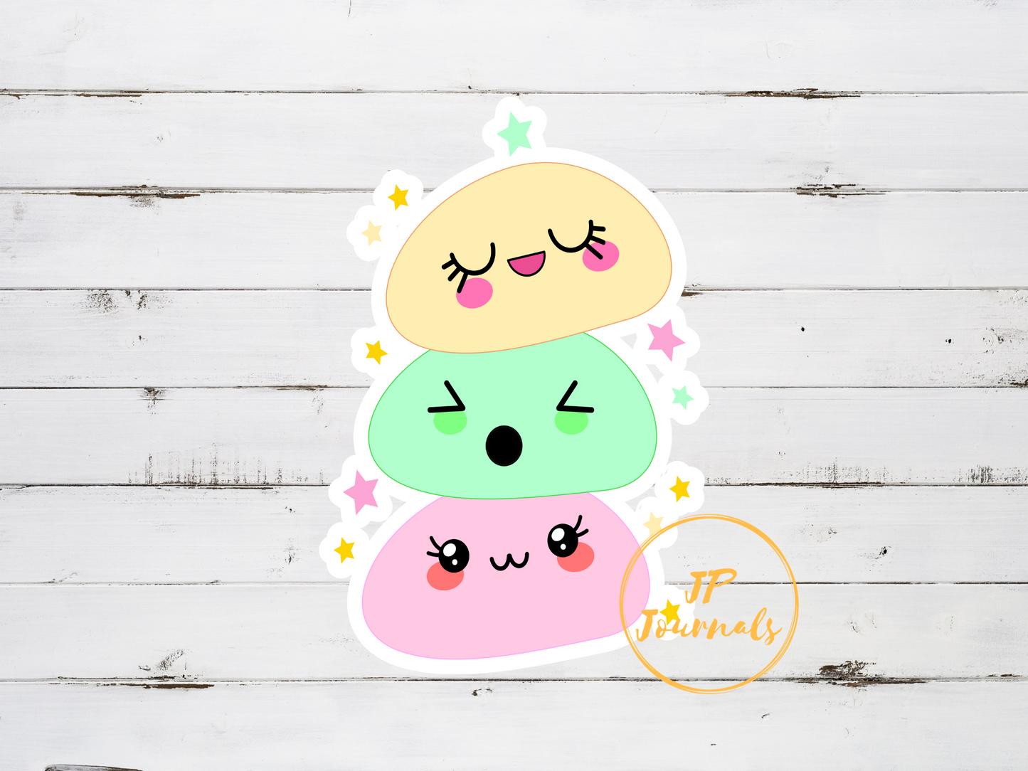 Cute Kawaii Mochi Stack Sticker