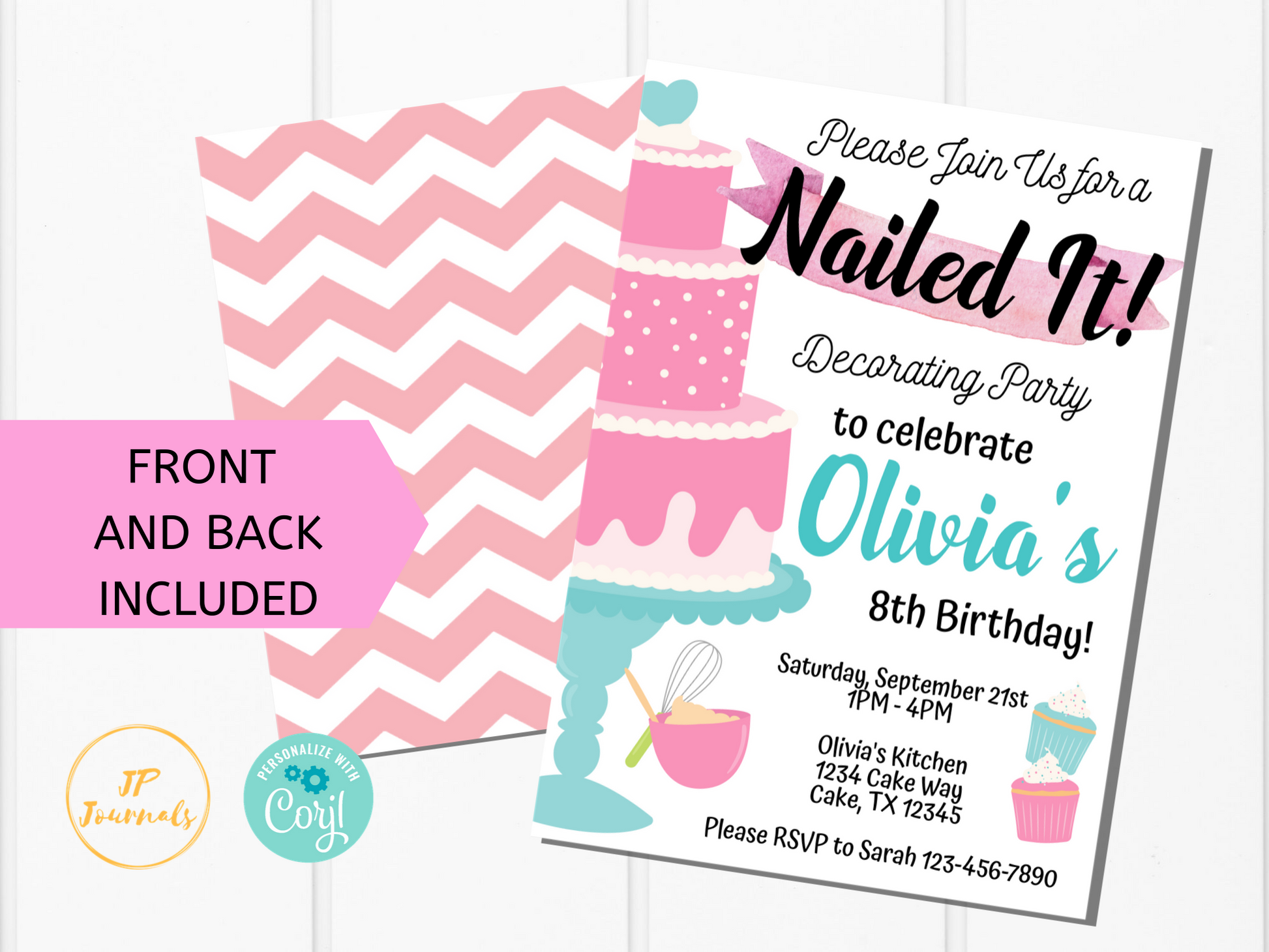 Nailed It Baking Party Invitation Template