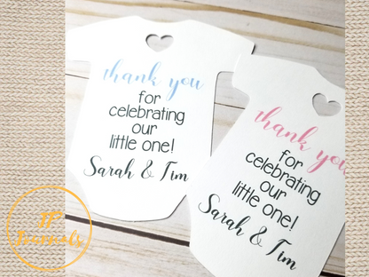 Custom Baby Shower Thank You Tags, Baby Bodysuit Tags, Thank You For Celebrating
