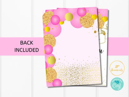 Printable Girl Birthday Party Invitation Template - Edit Online Print at Home - Pink Gold Sweet Sixteen - Balloons Arch