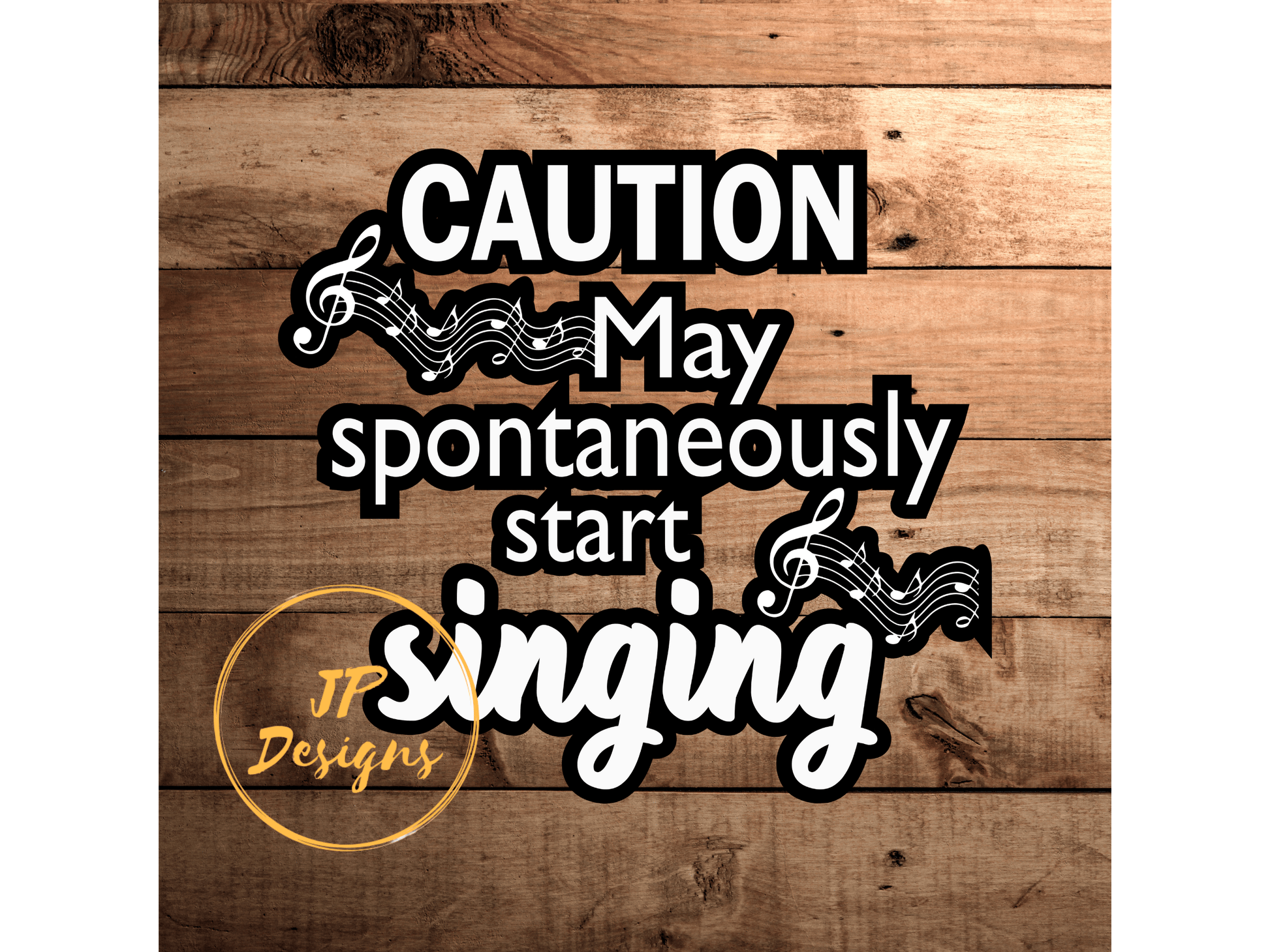 Singing Music Lover Sticker Gift, Caution May Spontaneously Start Singing Sticker, Choir Music Teacher Singer Worship Leader Gift