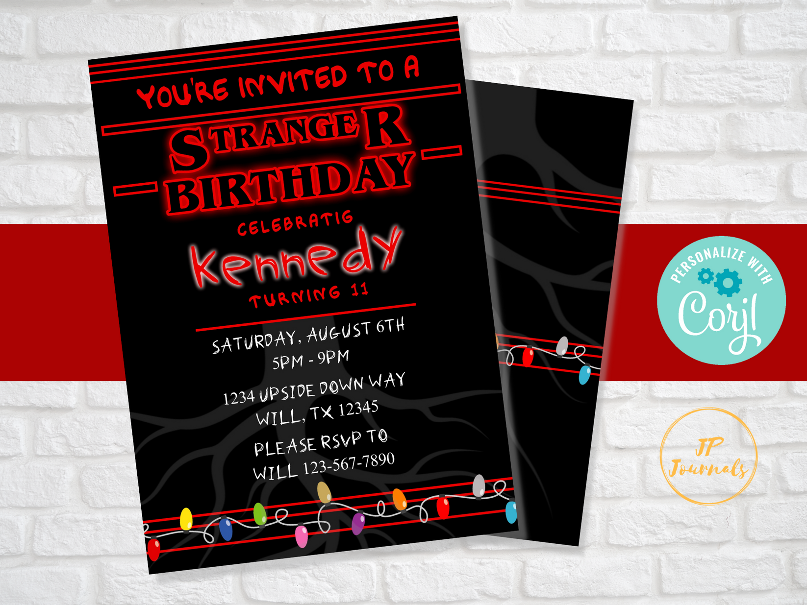 Stranger Birthday Party Invitation Template – JP Designs and Gifts