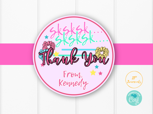 Printable VSCO Girl Thank You Party Favor Tag - sksksk - Edit and Print at Home