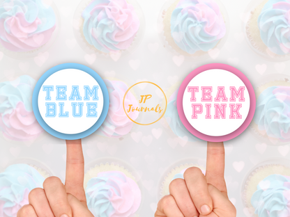 Baby Gender Reveal Party Team Pink Team Blue Stickers