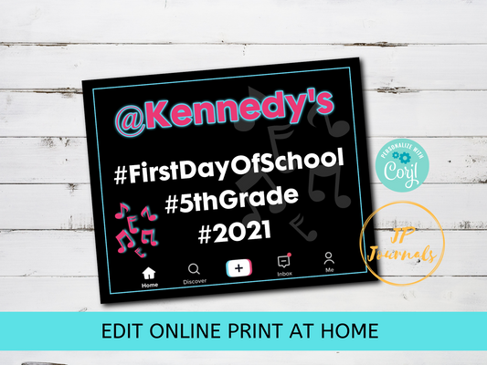 Music Themed First Day of School Printable Sign