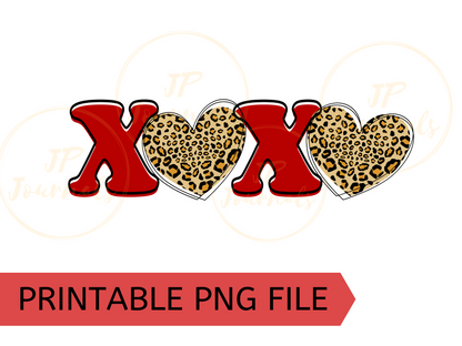 XOXO Valentine's Day PNG Clip Art Sublimation Design