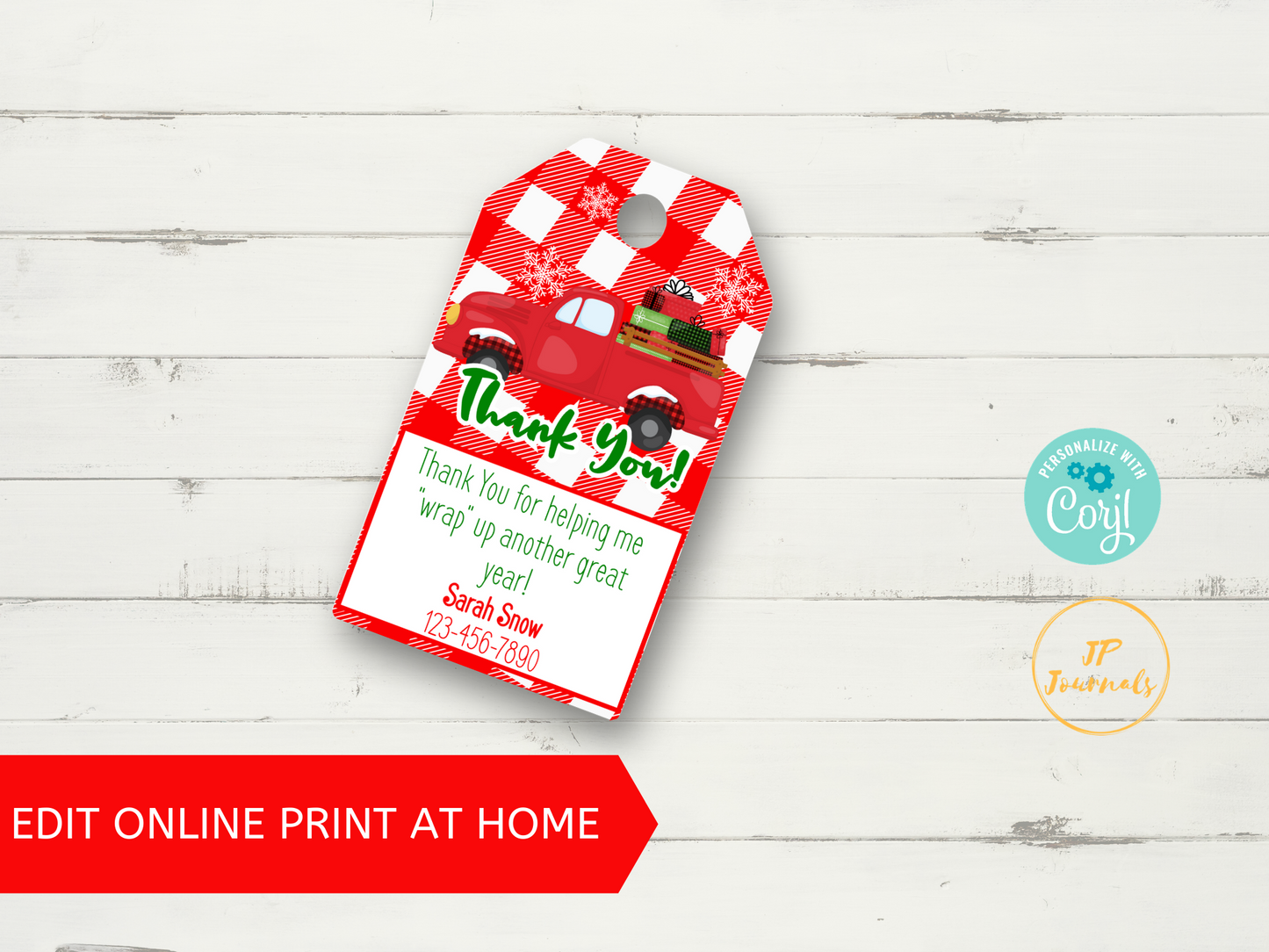 Real Estate Agent Marketing - Printable Gift Tags - Thank You for Wrapping Up - Christmas Client Gift Tags - Business Marketing